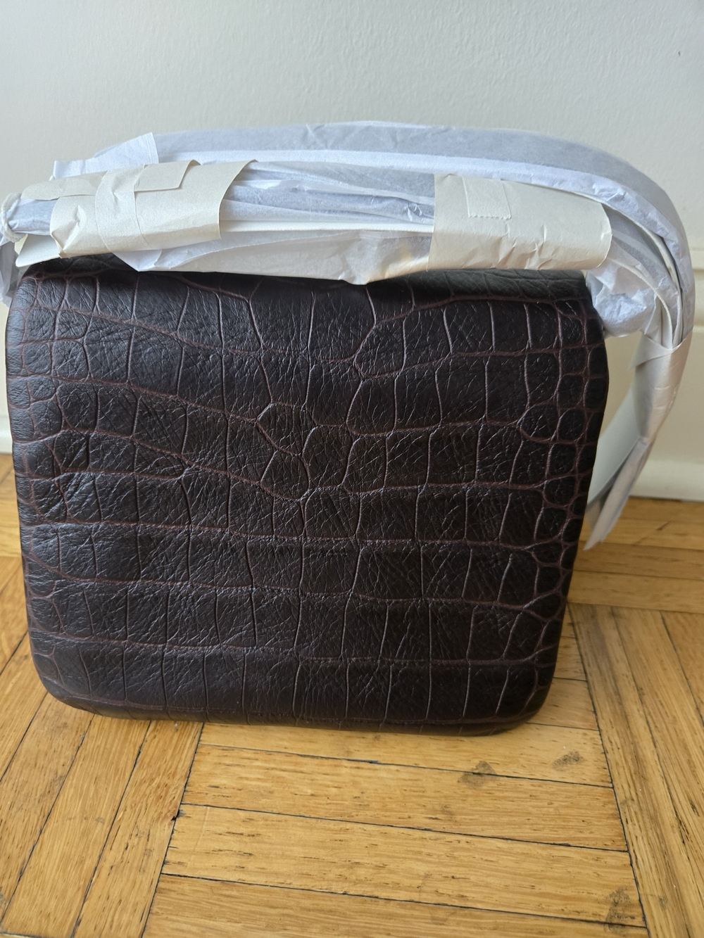 Brand New With Tags Tory Burch Croc-embossed Charlie Runway Crossbody Bag - Picture 3 of 4
